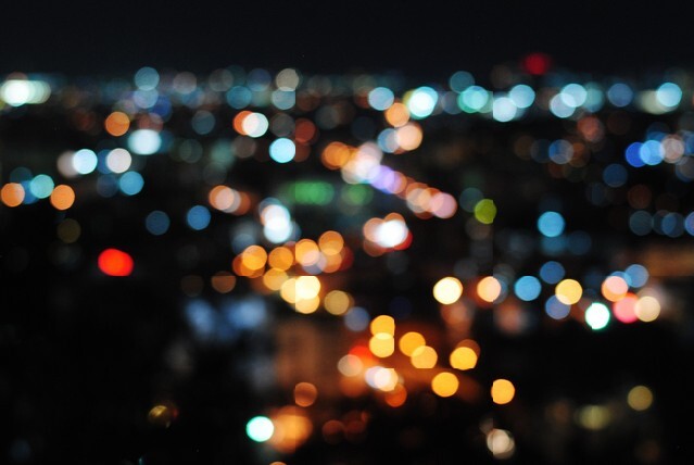 city blurred blur wall lights night